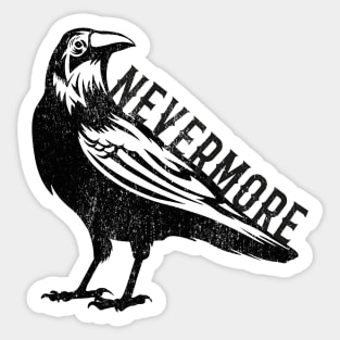 Raven Nevermore Halloween Crow Black Bird Distressed Sticker